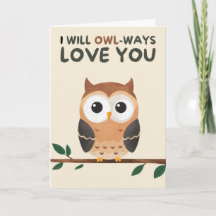 Happy Anniversary Cute Funny Simple Owl Card