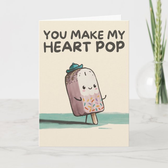 Happy Anniversary Cute Funny Simple Popsicle Card (Front)