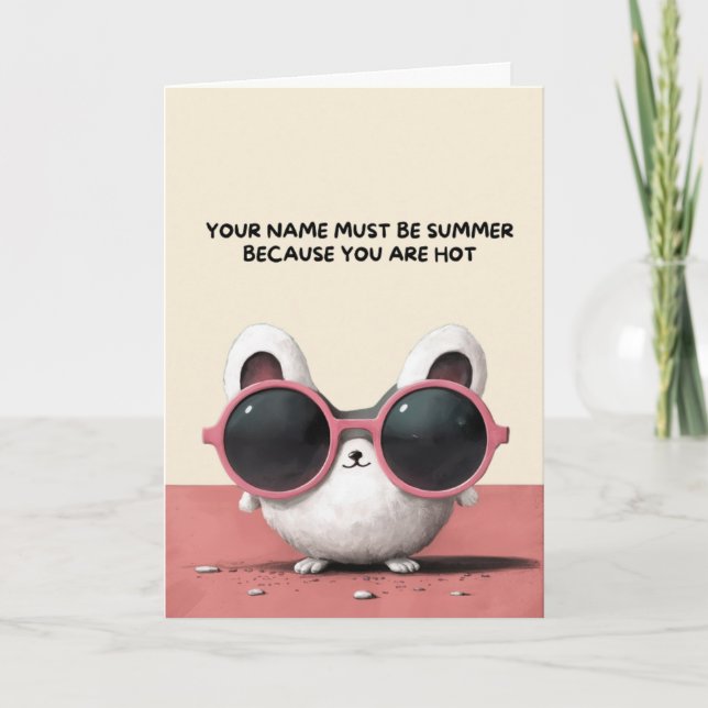 Happy Anniversary Cute Funny Simple Summer Card (Front)