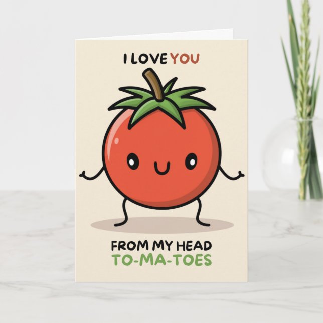 Happy Anniversary Cute Funny Simple Tomato Card (Front)