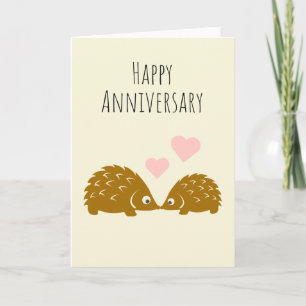 Happy Anniversary- Cute Hedgehog Couple Card