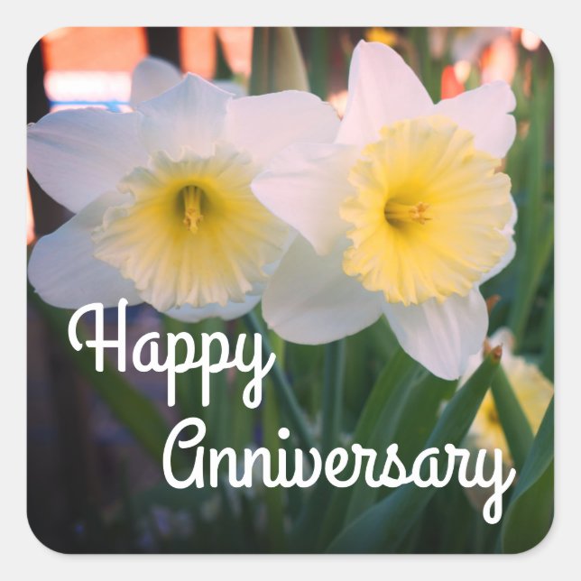 Happy Anniversary Daffodil Stickers (Front)