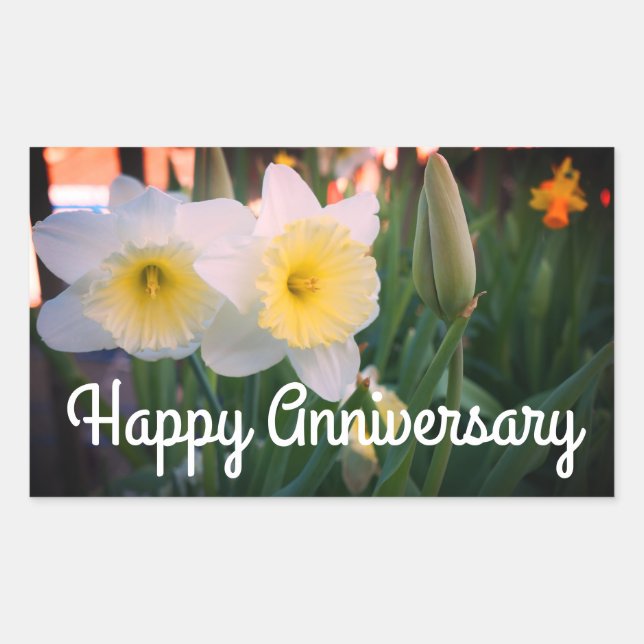 Happy Anniversary Daffodil Stickers (Front)
