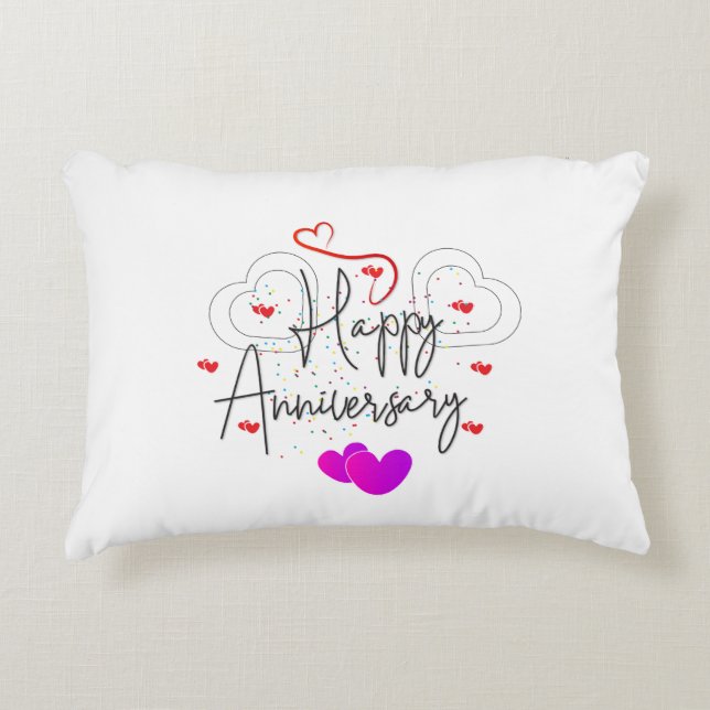 HAPPY ANNIVERSARY DECORATIVE CUSHION (Front)