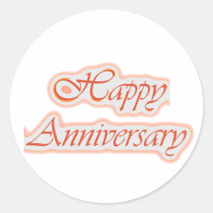 HAPPY Anniversary : Elegant Text Background Colou Classic Round Sticker