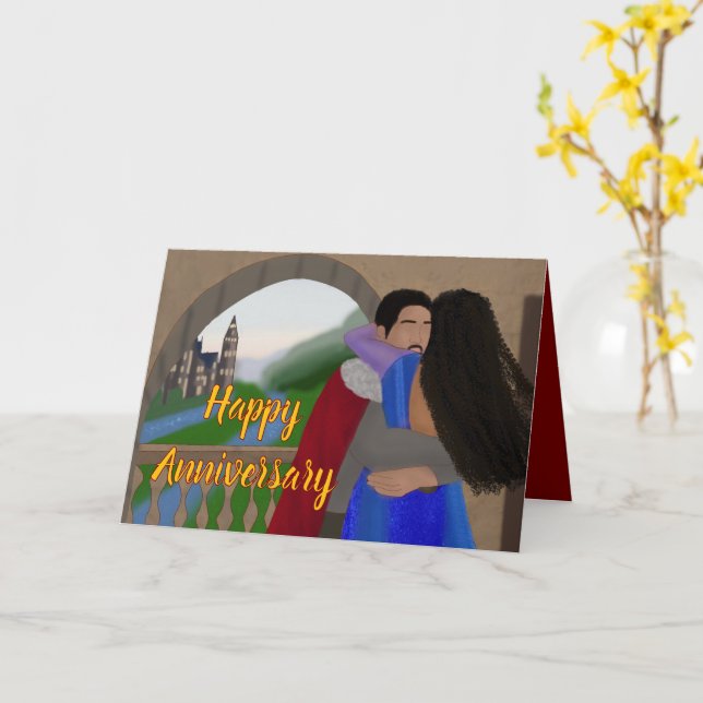 Happy Anniversary | For Wife | Fairytale Card (Yellow Flower)