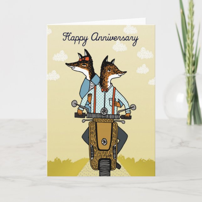 Happy Anniversary - Foxes in Love - Fox Card (Front)