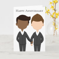Happy Anniversary Gay Couple Interracial Men