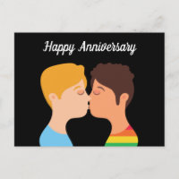Happy Anniversary Gay Men Couple Romantic LGBTQ