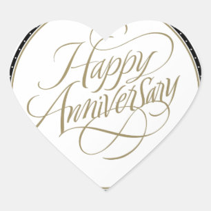 HAPPY ANNIVERSARY GIFTS HEART STICKER
