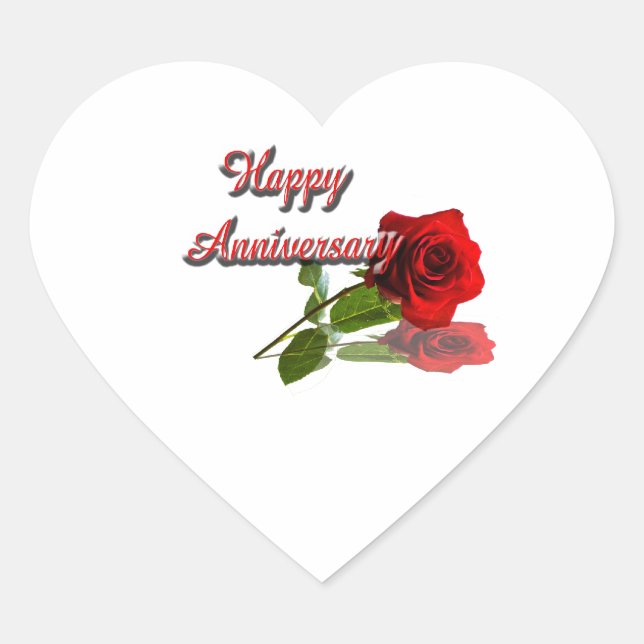 Happy Anniversary Heart Sticker (Front)