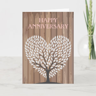 Happy Anniversary Heart Wood Hikingduck Card