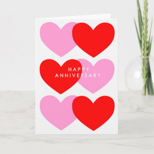 Happy Anniversary Hearts Card