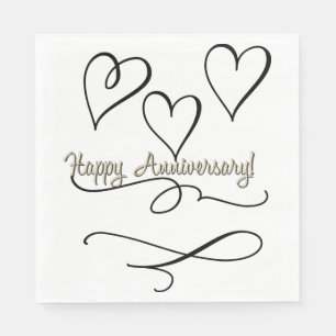 Happy Anniversary Hearts Napkin