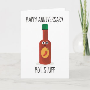 Happy Anniversary Hot Stuff Funny Sarcastic  Thank You Card