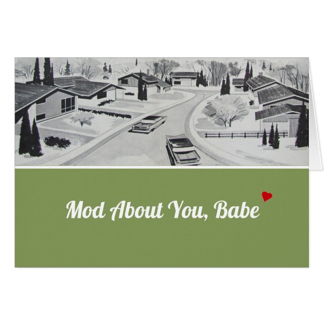 Happy Anniversary Husband Mid-Century Modern (Front Horizontal)