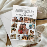 Happy Anniversary Husband | Wife Collage Photo  Card<br><div class="desc">Celebrate your love story with our personalised wedding anniversary card, designed to make your special day unforgettable! This stunning card features a beautiful collage of customisable photos that capture the cherished moments you’ve shared together. Each card includes a heartfelt message, making it a perfect keepsake to commemorate your journey as...</div>