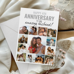 Happy Anniversary Husband   Wife Collage Photo  Card
