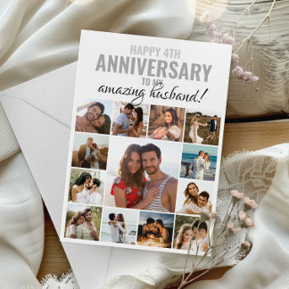 Happy Anniversary Husband | Wife Collage Photo  Card