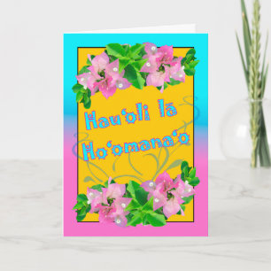 Happy Anniversary in Hawaiian Bougainvillea Card