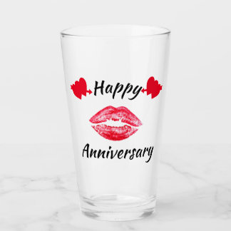 HAPPY ANNIVERSARY KISS   GLASS