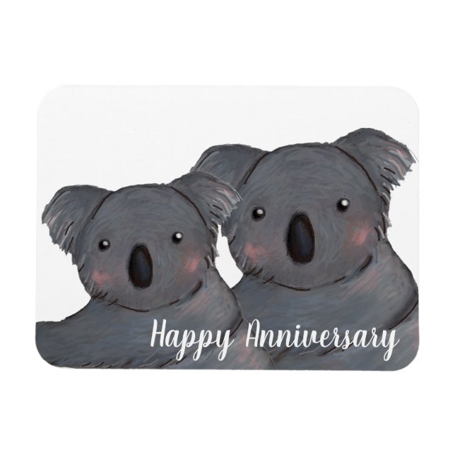 Happy Anniversary koala husband & wife Magnet (Horizontal)
