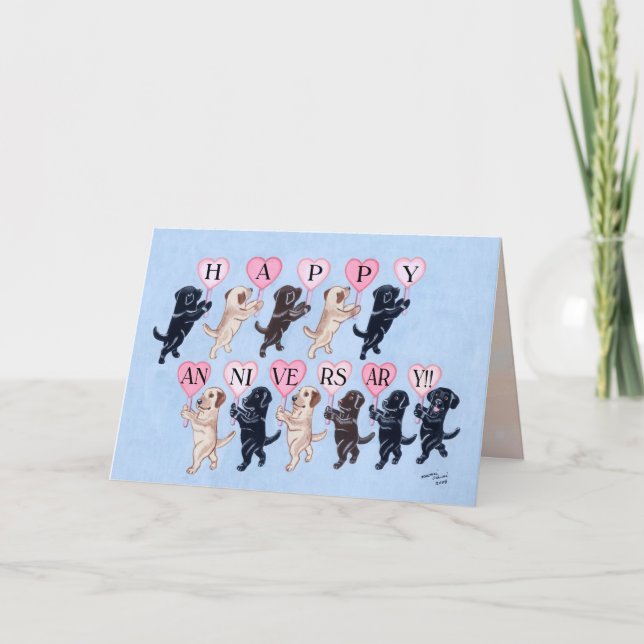Happy Anniversary Labradors Card (Front)