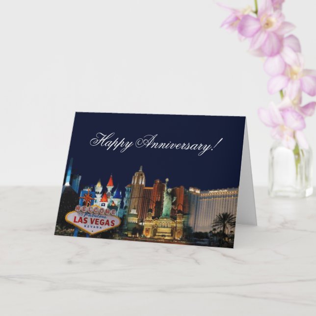 Happy Anniversary Las Vegas Card (Orchid)