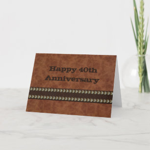 Happy Anniversary Leather Card