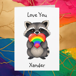 Happy Anniversary   LGBTQ Racoon Card