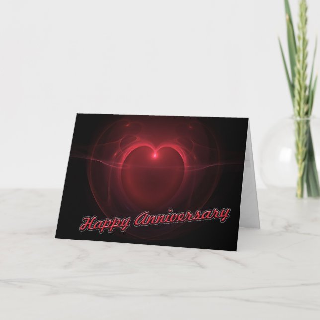 "Happy Anniversary" Lighted Heart Card (Front)