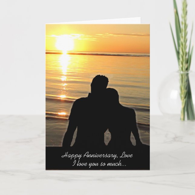 Happy Anniversary Love, Ocean Sunset Card (Front)