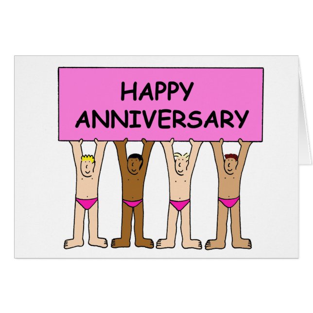 Happy Anniversary Men in Underpants (Front Horizontal)