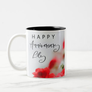 Happy Anniversary Mug   Personalised Name 