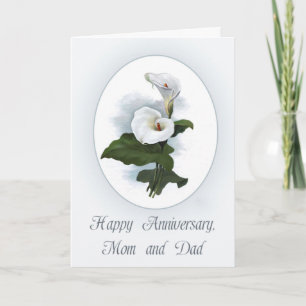 Happy Anniversary Mum and Dad, Elegant Calla Lily Card