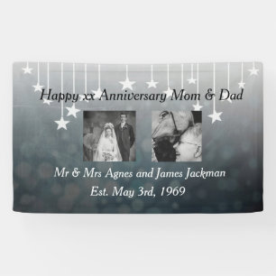 Happy Anniversary Mum and Dad Old and New Photo Banner