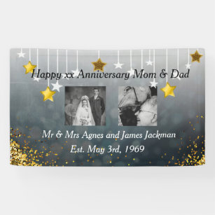 Happy Anniversary Mum and Dad Old and New Photo Banner