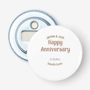 happy anniversary name golden pink details trendy bottle opener