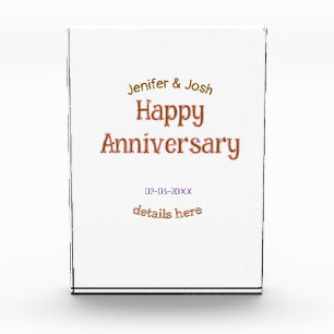 happy anniversary name golden pink details trendy  photo block