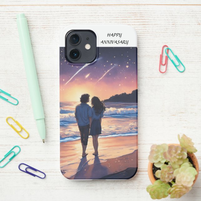 Happy Anniversary Nature Beauty Couple Phone Case (On Desk)