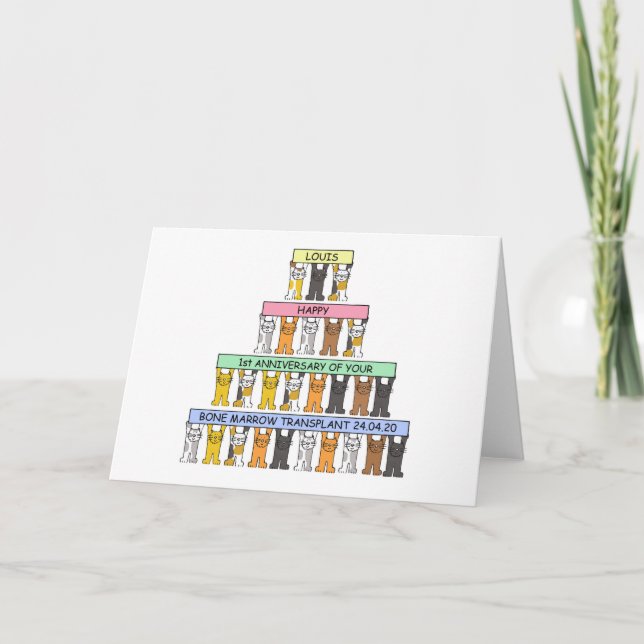 Happy Anniversary of Bone Marrow Transplant Louis. Card (Front)