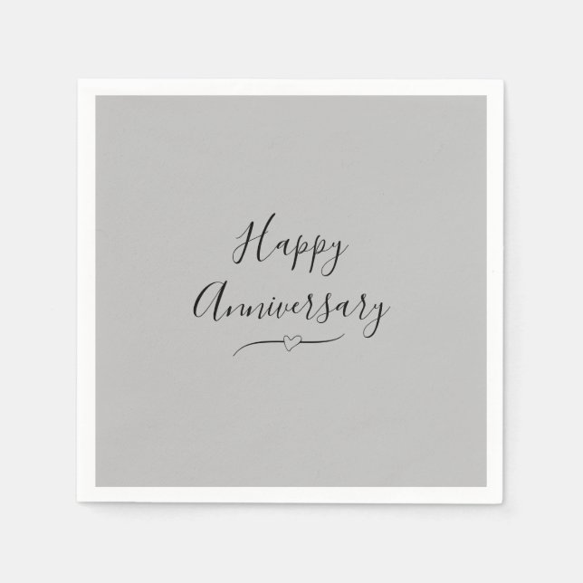 Happy Anniversary on Silver Napkin (Front)