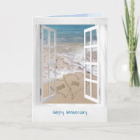 Happy Anniversary open beach window