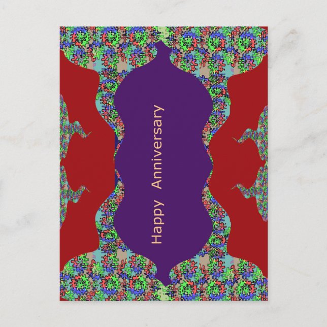 Happy Anniversary - Oriental Art Emotional Touch Postcard (Front)