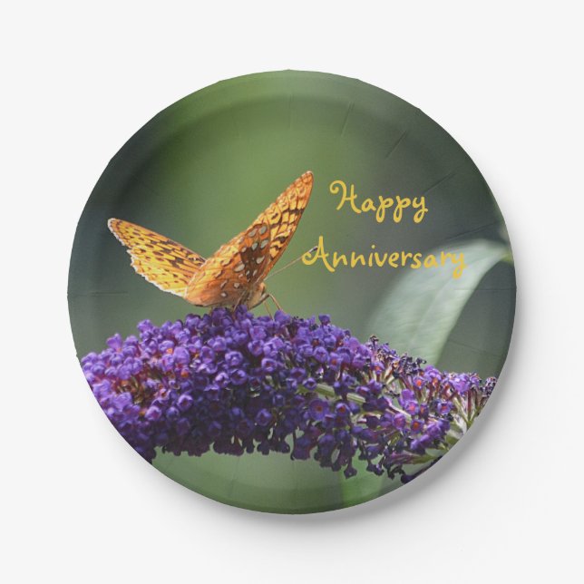 Happy Anniversary Paper Plate (Front)