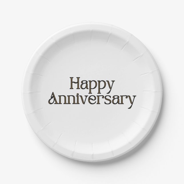 Happy Anniversary Paper Plates (Front)
