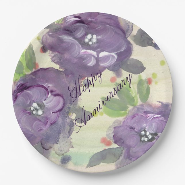 Happy Anniversary Paper Plates (Front)