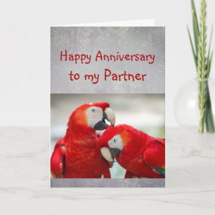 Happy Anniversary Partner Parrot Wife Love Card