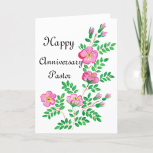 Happy Anniversary Pastor Folded Greeting Card