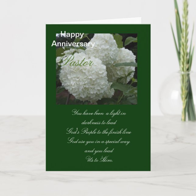 Happy Anniversary Pastor Holiday Card (Front)